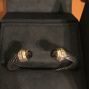 David Yurman Smoky Topaz/Diamond Cable Bracelet